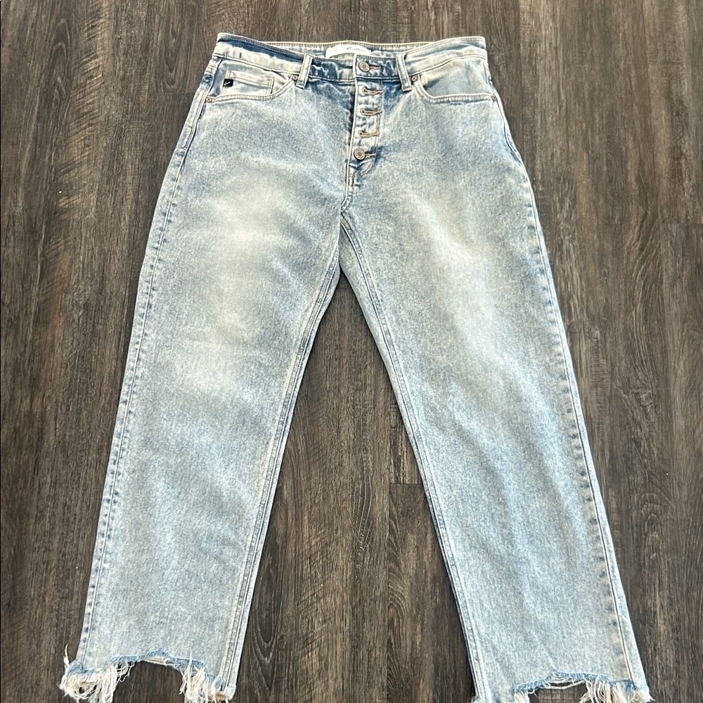 High-Rise Light Wash Women's Jeans - Casual Straight Leg